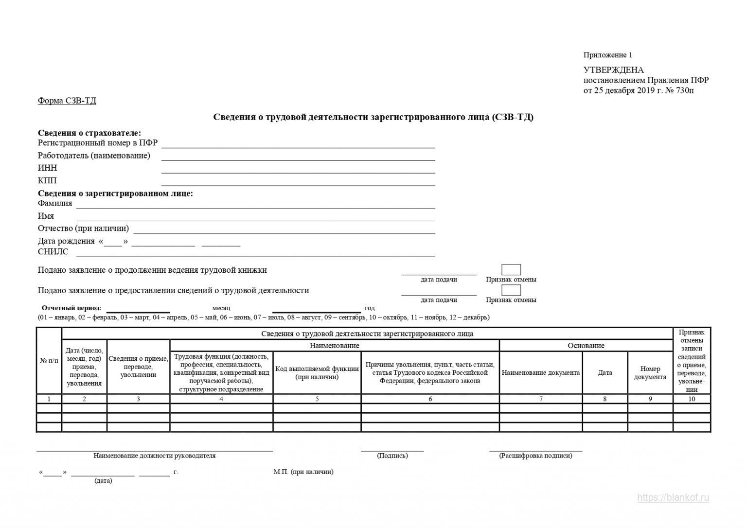 Образец сзв тд при увольнении в 2022 году образец