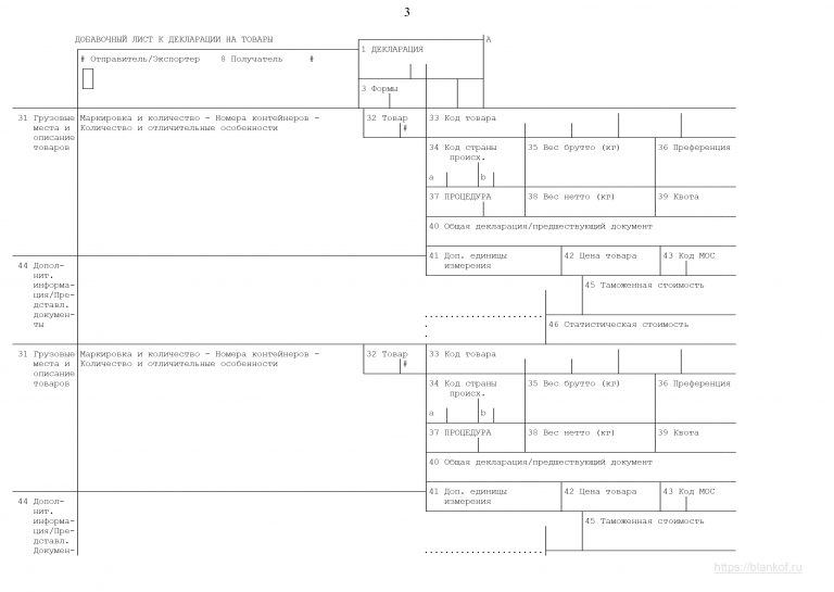 Образец заполнения пассажирской таможенной декларации