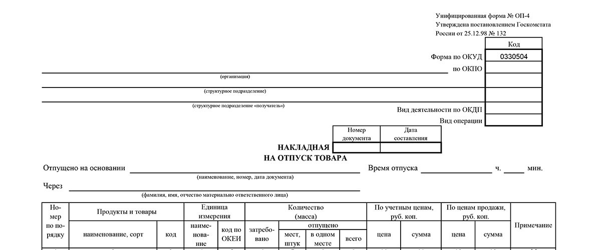 Унифицированная форма м 15 бланк и образец